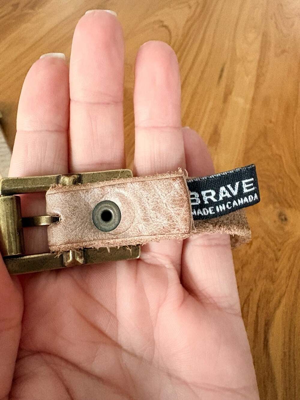 BRAVE Leather Canada Double Buckle Braided Leather Belt Size 32 - Picture 7 of 7